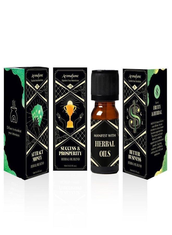 Aromafume Attract Money, Success & Prosperity, Better Business Herbal Oil Diffuser Blends by Aromafume | 3 x 10ml/0.33 fl oz| Aromatherapy Oils for Manifestation & Mindfulness | Non-Toxic, Vegan, Cruelty-Free - Image 1